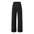 thumbnail image 4 of Pantalones anchos con cintura elástica para mujer: pantalones holgados y cómodos con bolsillos, cintura media, poliéster, para todas las estaciones, 4 of 4