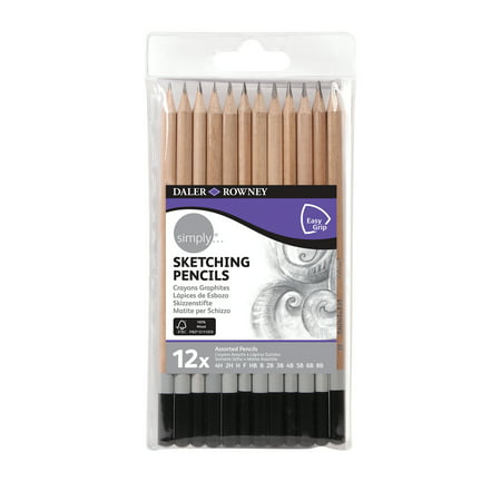Daler-Rowney Simply Sketching Pencils, 12 Piece (Best Sketching Pencils For Drawing)