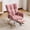 pink, variant on Hforesty Nursery Rocking Chair Chenille Upholstered Glider Rocker,with Airbag & Footrest for Living Room, Pink