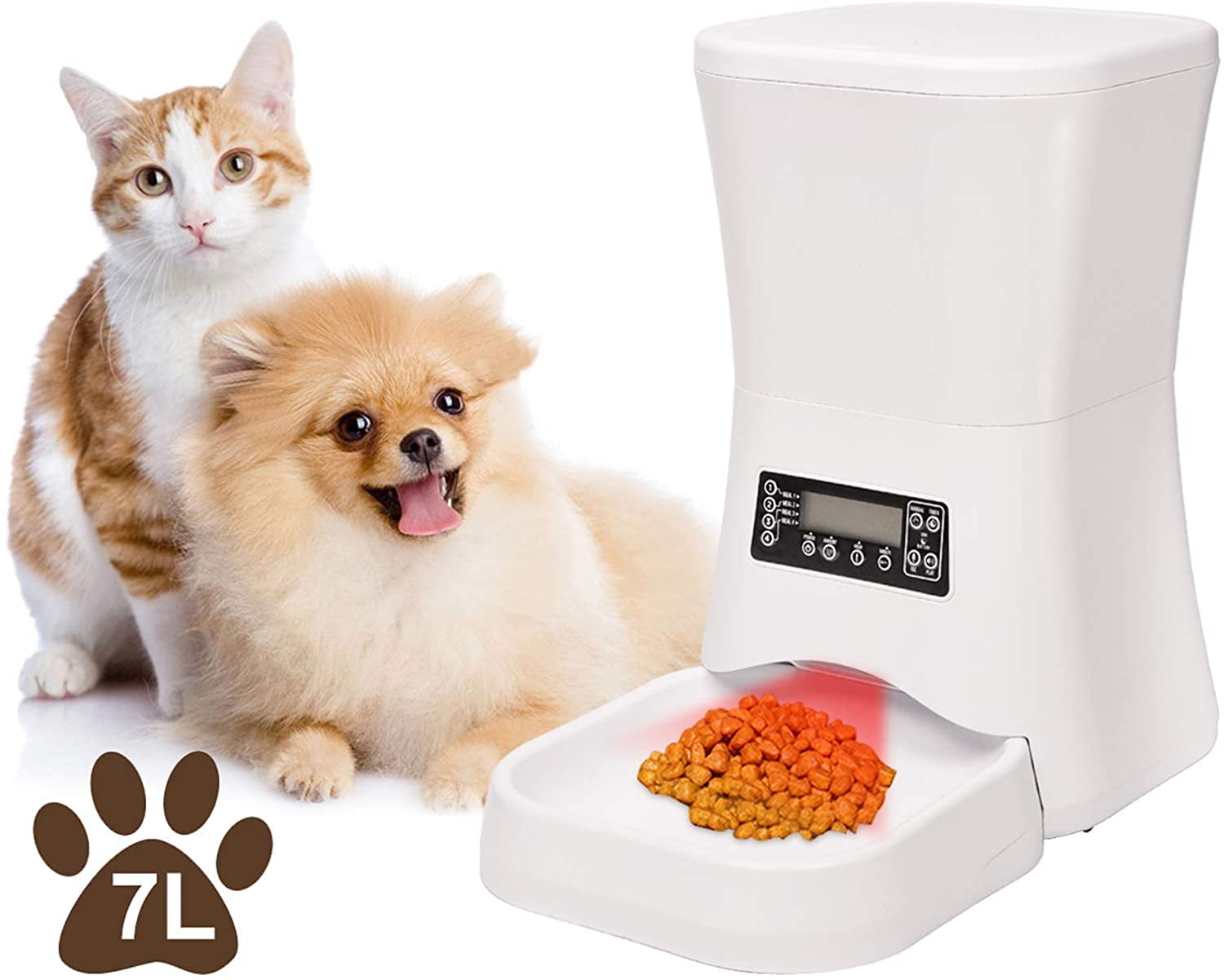 7L Automatic Pet Feeder, Dogs Cats Food Dispenser with Voice