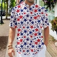 thumbnail image 5 of Yopmin American Flag Shirts for Men Star Print American Flag 4th of July Button Up Shirt Short Sleeve for Parade, 5 of 8