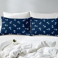 thumbnail image 5 of Summer Anchor Sheet Set Queen Size, Nautical Anchor Bedding Set for Kids Boys Teens Room Decor, Fashion Navy Blue Bed Sheet Set 4pcs with Deep Pocket Fitted Sheet + Flat Sheet + 2 Pillowcases, 5 of 7
