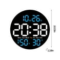 thumbnail image 3 of Usloyux Under $5 Round Digital Wall Clock, Multifunction Remote Control Electronic Clock, Color Screen Temperature Humidity Display, Silent LED Timepiece for Living Room, 3 of 9