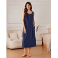 thumbnail image 3 of Ekouaer Nightgowns for Women Long Sleeveless Night Gowns Ladies Soft Nightdress Victorian Sleepwear with Pockets, 3 of 6