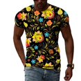 thumbnail image 1 of T-shirt à Motif Floral pour Hommes Été, Tendance Hip-hop de Rue, Col Rond, Haut 3D, Personnalité Décontractée, Impression Mode, Manches Courtes, 1 of 5