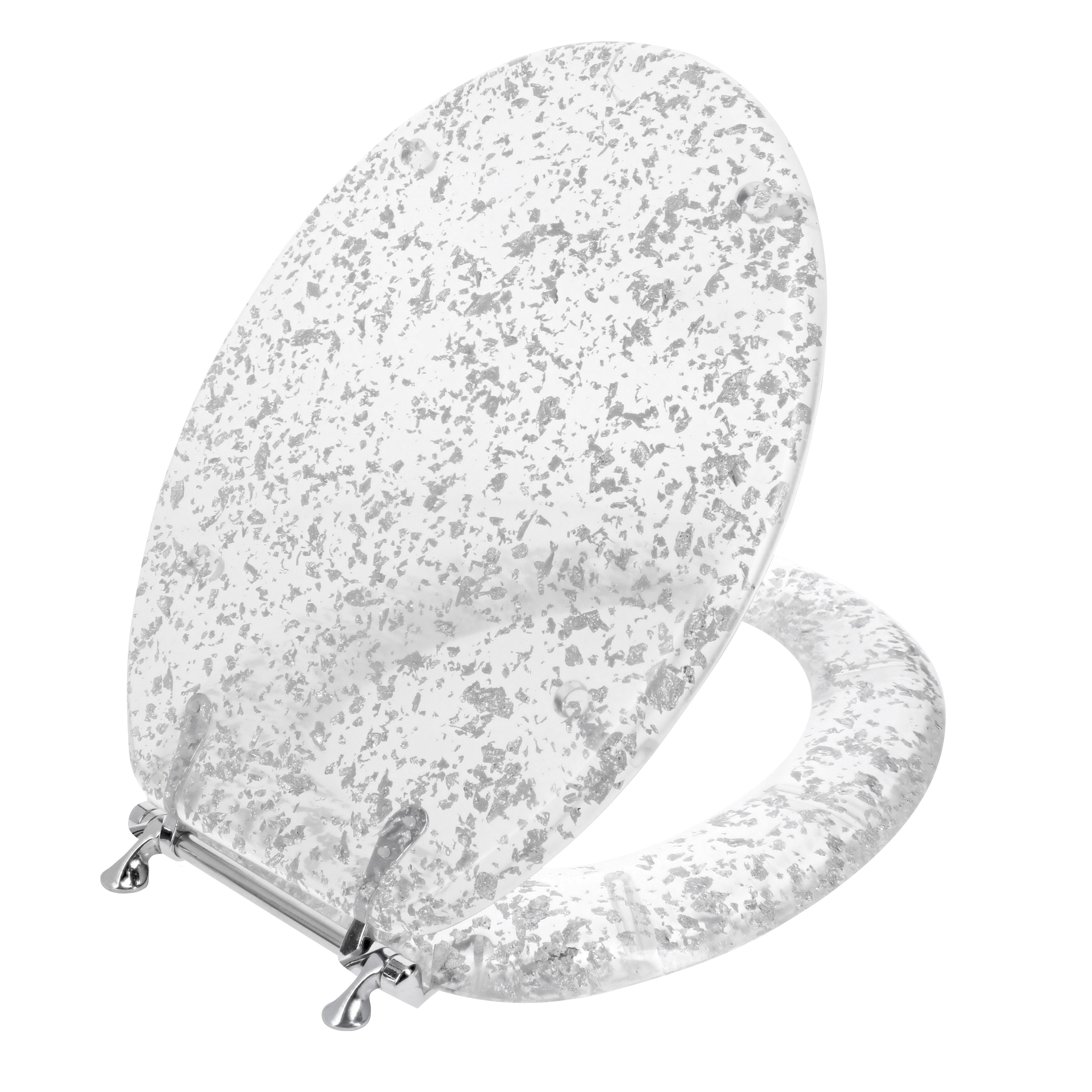 Ginsey Elongated Decorative Toilet Seat with Chrome Hinges photo 1