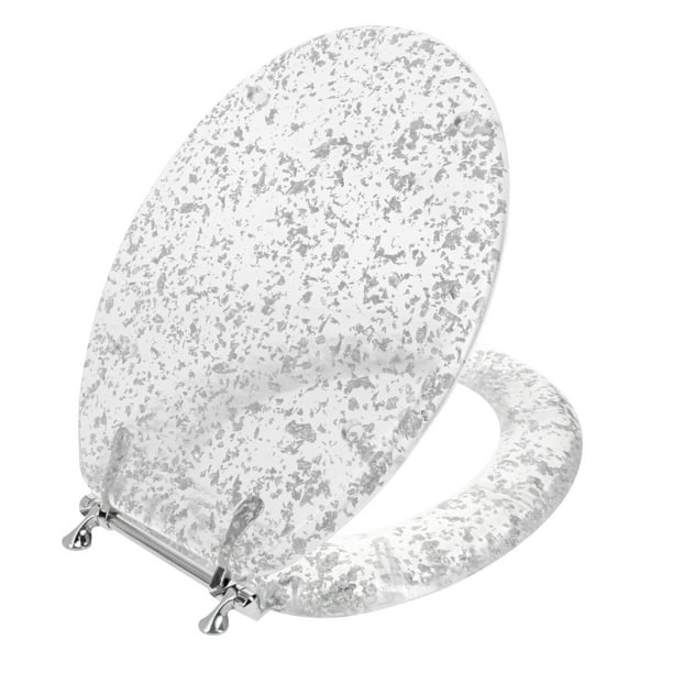 Ginsey Elongated Resin Decorative Toilet Seat with Chrome Hinges