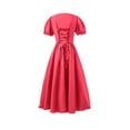 thumbnail image 5 of Teen Girls Dresses Ruffled Classical Puff Sleeve Empire Waist Gown Dress Fall Clothes Size 16-18T, 5 of 5
