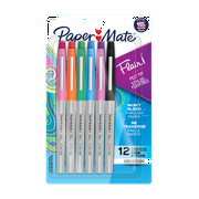 Paper Mate Flair Felt Tip Pens, Ultra Fine Point (0.4mm), Assorted Colors, 12 Count
