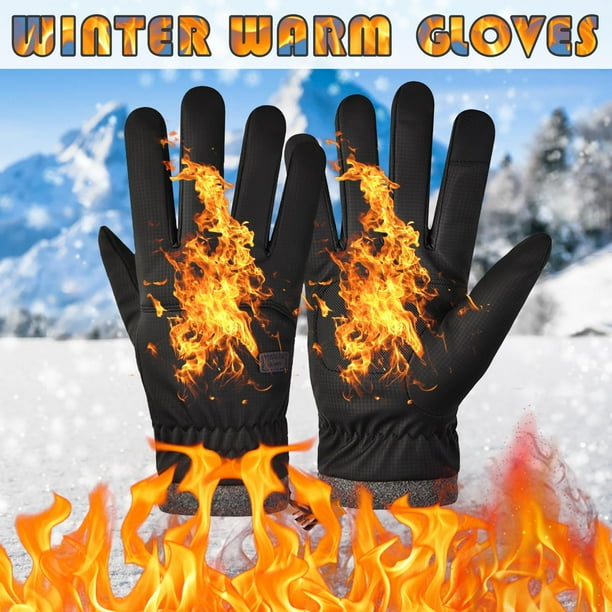 Guantes de pantalla táctil para exteriores de invierno | Vellón térmico impermeable | Guantes deportivos antideslizantes para ciclismo, running, senderismo | Tejido compuesto aislante cálido | 1