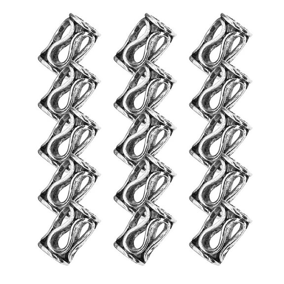 IBASETOY 15Pcs Braid Decorations Silver Hair Jewelry Round Hair Cuffs for Women Festival Party