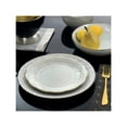 thumbnail image 2 of Elama Countess 16 Piece Embossed Double Bowl Stoneware Dinnerware Set in Ivory, 2 of 4