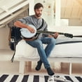 thumbnail image 4 of Gymax 39'' Full Size Banjo à 6 Cordes Instrument Professionnel Ouvert au Dos 24 Support, 4 of 10