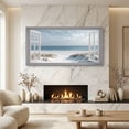 thumbnail image 3 of Ocean Beach Window Canvas Wall Art - Summer Coastal Seascape Picture Landscape Canvas Prints, Horizontal Tropical Sea Paintings Artwork for Home Decor, 3 of 7