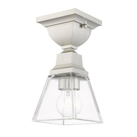 

1 Light Flush Mount in New Traditional Style 5 inches Wide By 10 inches High-Brushed Nickel Finish Bailey Street Home 218-Bel-4188653