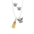 thumbnail image 2 of Delight Jewelry Goldtone Small Tassel Silver tone Guardian Angel Charm Necklace and Stud Earrings, 2 of 4