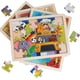 thumbnail image 4 of 4 Packs 24 PCs Jigsaw Puzzles for Kids Preschool Educational Brain Teaser Boards Toys Animal Zoo Bus Marine World Construction Sites Children Enlighte, 4 of 4