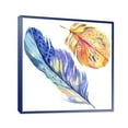 thumbnail image 2 of Designart Plume d'oiseau bleu coloré de l'aile ART MURAL À CADRE FLOTTÉ, 2 of 3