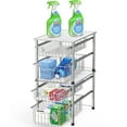 SimpleHouseware Stackable 2 Tier Sliding Basket Organizer Drawer