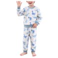 thumbnail image 3 of Splozh Baby Girl Fall Outfit Fashion, Baby Boys Girls Flannel Fleece Warm Winter Loungewear Set,Blue,3-4 Years, 3 of 8