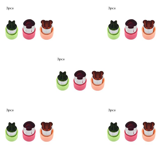 Billuyoard Molde para rebanar verduras, 3 piezas, portátil, reutilizable, lavable, pulido, antideslizante, molde de acero inoxidable, forma de Type2 NO2