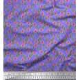 thumbnail image 1 of Soimoi Japan Crepe Satin Fabric Leaves & Floral Clip Art Print Sewing Fabric Yard 42 Inch Wide, 1 of 3
