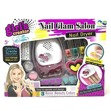 INCHOI JOYSAE Nail Glam Salon Nail Polish Set for Kids - Emoji Pedicure and Manicure Kit - Girls 5 to 10 Years Old
