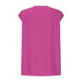 thumbnail image 6 of MIXUE Womens Summer Tops Summer Solid Color Round Neck Hollow Out Sleeveless Fashion Casual Loose Pullover T Shirts Holiday Wear,Pink,XXL, 6 of 7