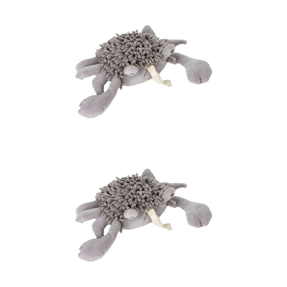 NOMADIC NOOK 2 Pack Cute Animal Chenille Hanging Hand Towels, Cartoon Fuzzy Ball Hand Towel, Soft Absorbent Decorative Bathroom Towels 9" x 12" Grey