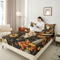 thumbnail image 4 of Manfei Vintage Bull Skull Queen Sheet Sets,Retro Rustic Flower Flat Sheet,Desert Plant Cactus Queen Fitted Sheet For Boys Girls,Microfiber Bedroom Decor,4pcs, 4 of 7