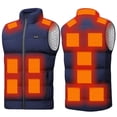 thumbnail image 4 of HAPIMO Clearance Unisex Casual Zipper Thickened Jacket Stand Collar Dual Control Thirteen Area Solid Heat Heating Vest USB Charging Sleeveless Fall Winter Puffer Vest Dark Blue M, 4 of 6
