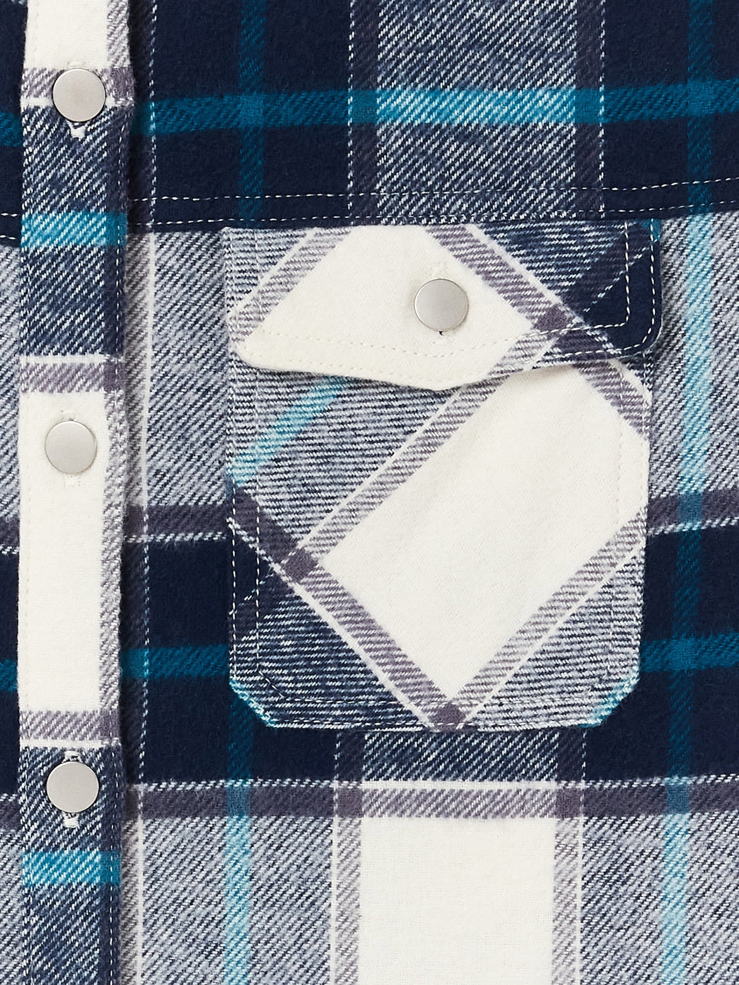 Wonder Nation Girls' Long Sleeve Plaid Shirt Jacket, Sizes 4-18 & Plus