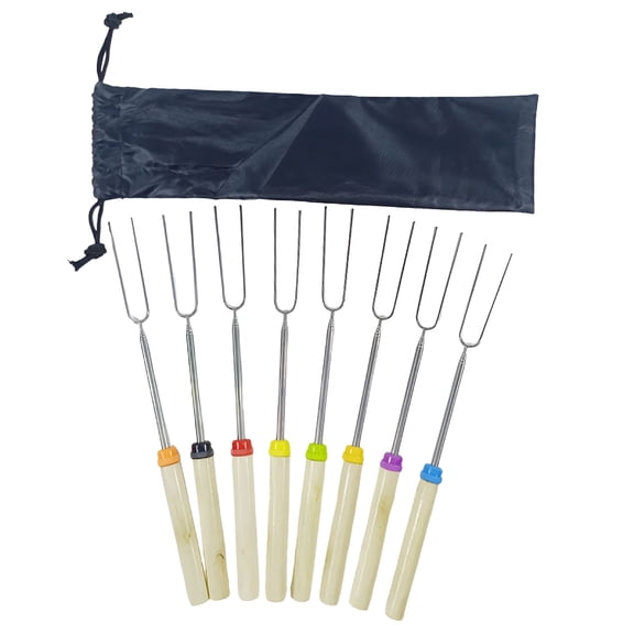 ACDANC Extra Long Smores Sticks for Fire Pit-Marshmallow Roasting Sticks Smores Kit-S'more Skewers Hot Dog Fork Campfire Cooking Equipment,Camping Essentials,Outdoor Campfire Accessories 32"