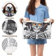 thumbnail image 5 of Yayeee Foldable Storage Basket for Shelves with Handles Set of 2 Waterproof Cloth Bins, Skeleton with Glasses, 5 of 7