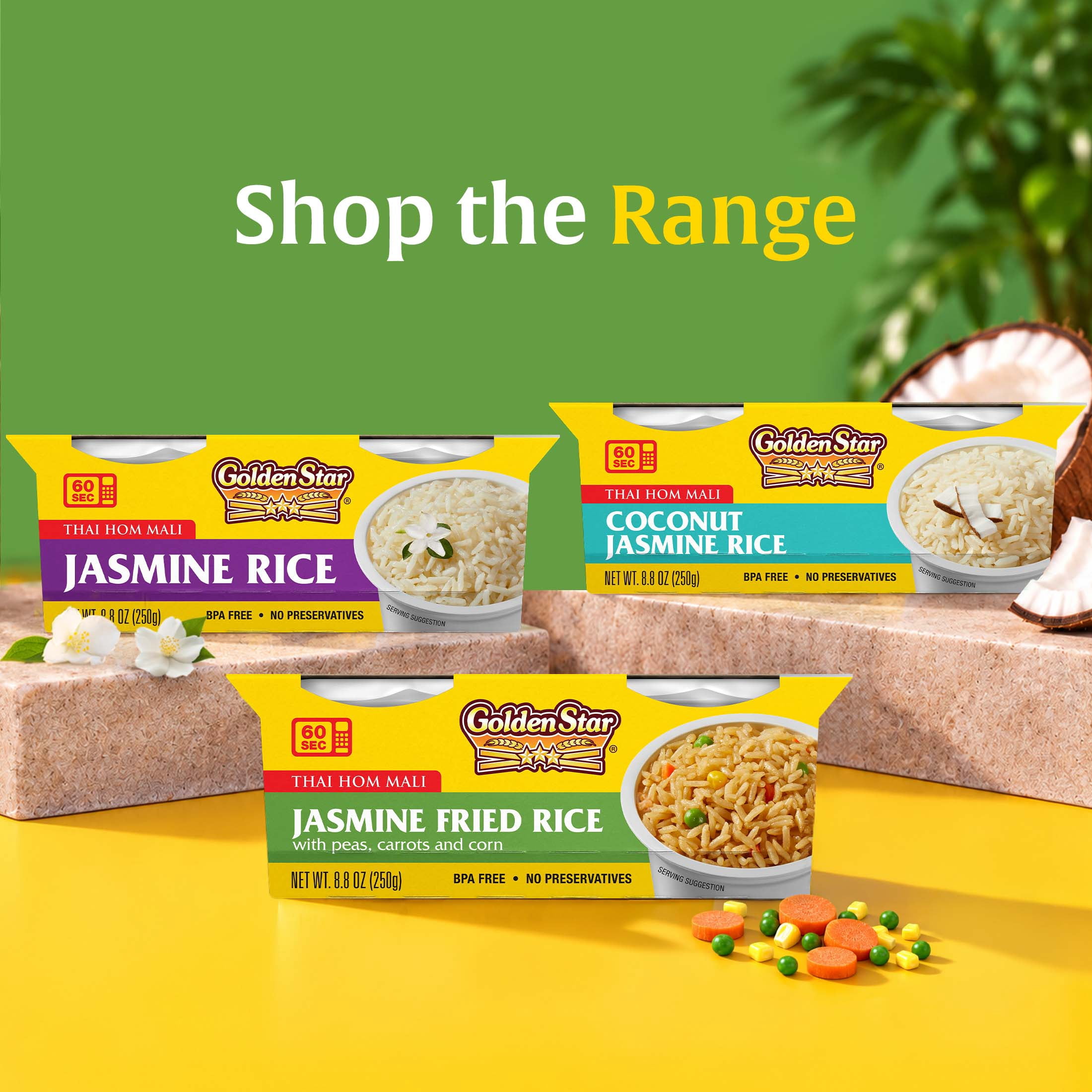 Golden Star Jasmine Fried Rice, 4.4 oz Cups, 2 Pack