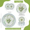 thumbnail image 3 of STP GOODS Lily of the Valley Bone China Dessert Plate Set of 2 in Gift Box 7.5" (19 cm) Floral Cake Plates for Appetizer Salad Serving, Blue Green White, 3 of 15
