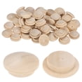 thumbnail image 1 of Uxcell Paquete de 50 Tapones de Madera para Agujeros de Tornillos, 20 x 15mm Tapones de Madera de Haya con Cabeza Plana Cubierta Decorativa de Madera, 1 of 6