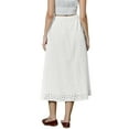 thumbnail image 3 of Summer Boho Skirts for Women High Waisted A Line Flowy Eyelet Midi Skirts XS White, 3 of 6