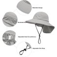 thumbnail image 5 of WTOBBY Toddler Sun Hat for Ages 1 to 3 Years, Baby Beach Hat with Wide Neck Flap Protection, UPF 50+ Infant Hat for Outdoor Play and Family Vacations,Gray S, 5 of 5