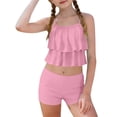 thumbnail image 4 of Niñas Trajes de Baño de Dos Piezas Tamaño 10-12 Verano Weiyi Impresión Traje de Baño de Playa con Estampados Florales Set de Dos Piezas Shorts, 4 of 9