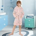thumbnail image 5 of FORMRS Niños Bathrobe Unisex Hooded Robe Soft Plush Pajamas Sleepwear, Size 2-3T, Love in The Air, 5 of 7