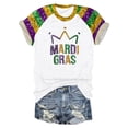 thumbnail image 1 of PMUYBHF T-Shirt Décontracté Mode Femme Col Rond Manches Courtes Imprimé Couleur 8839 TTG, 1 of 4