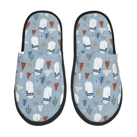 Balery winter Scarf beer Slient Indoor Furry Fleece Comfort House Shoes Soft Non-Slip Home Shoes Cotton slippers House Slippers-- Medium