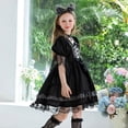 thumbnail image 5 of Enjoytime Girls Halloween Costumes Dress Puff Short Sleeve Lace Mesh Gothic Princess Dress Vintage Party Outfit with Lace Headband, 5 of 8