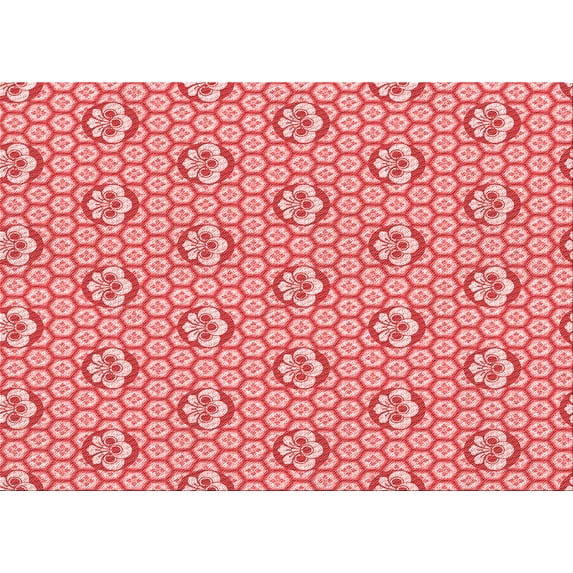 Ahgly Company Machine Washable Indoor Rectangle Transitional Pastel Pink Area Rugs, 7' x 10'