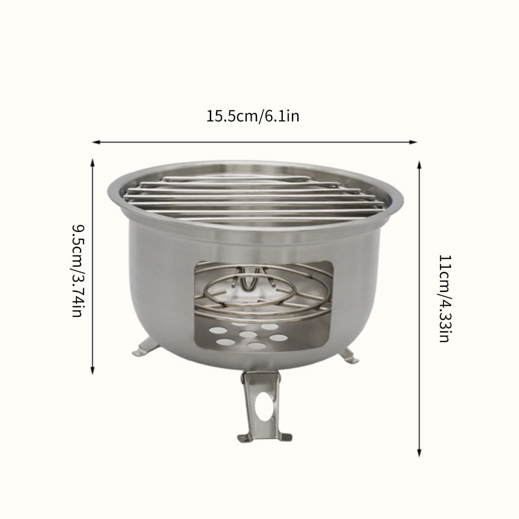 Easy to Carry Backpacking Wood Burning Stove Stainless Steel Charcoal Grills Efficient Picnics Cooking Equipment
