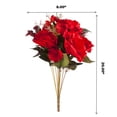 thumbnail image 3 of Enova Home 20" Tall Mixed Artificial Silk Roses with Small Berry Faux Flowers Bush for Home Office Wedding Vase Decoration (Red), 3 of 3