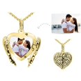 thumbnail image 3 of Collares con forma de corazón con alas de ángel personalizadas, colgantes para parejas, regalos de fiesta --- Código de producto 46182, 3 of 5