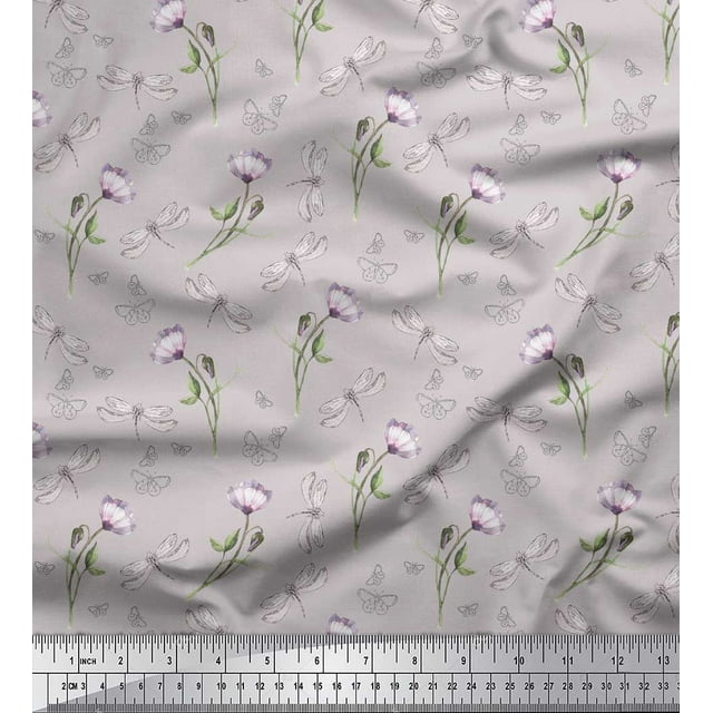 Soimoi Tissu Popeline de Coton Semi-Circulaire Imprimé Géométrique 1 Yard 56 Pouces de Large