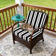 thumbnail image 4 of Outdoor Patio Cushion Covers 2 Pack Black Striped Patio Chair Cushion Covers with Ties and Zipper Rustic Farmhouse Stripes Waterproof Outdoor Seat Cushion Covers for Patio Furniture 22"x22", 4 of 9